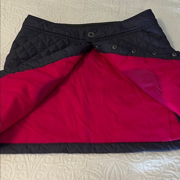 The North Face Oh Dee Oh Quilted Greystone Blue Primaloft Snap-Up Skirt, Size 4 - Picture 4 of 6